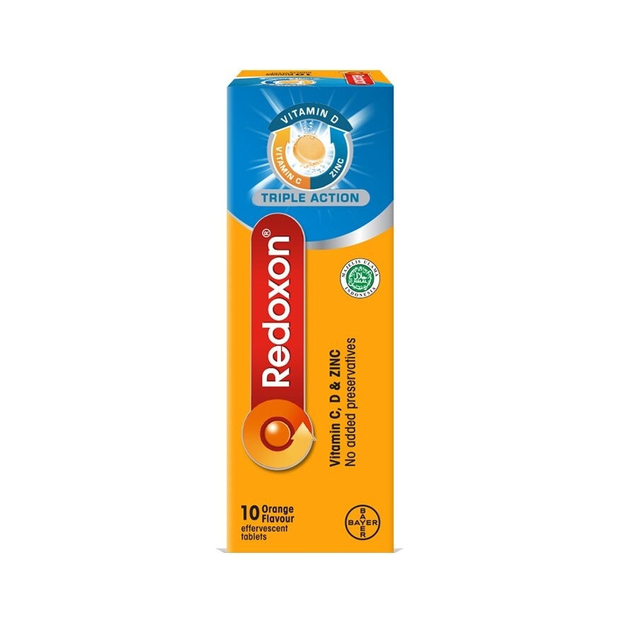 Redoxon Triple Action Vitamin C, D & Zinc Effervescent Orange 10’S