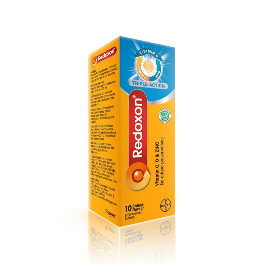 Redoxon Triple Action Vitamin C, D & Zinc Effervescent Orange 10’S