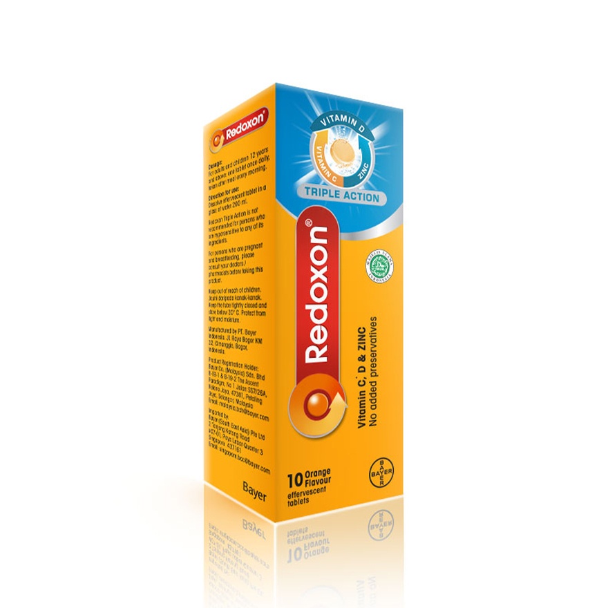 Triple Action Vitamin C, D & Zinc Effervescent Orange 10’S image