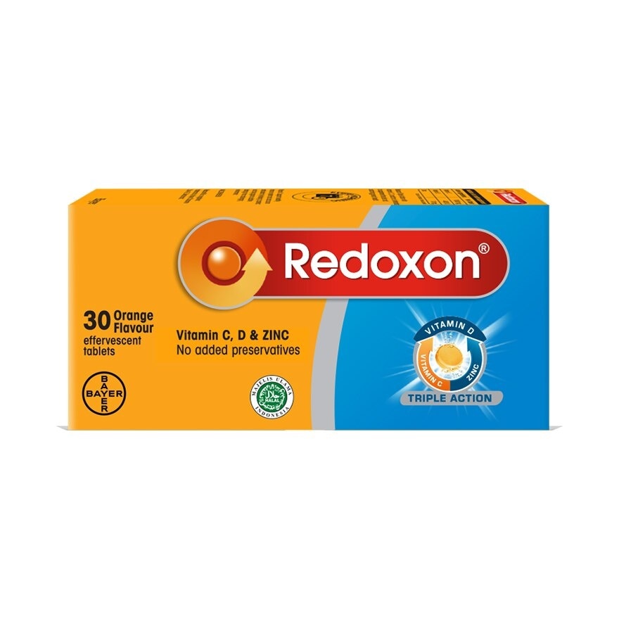 Redoxon Triple Action Vitamin C, D & Zinc Effervescent Orange 30’S