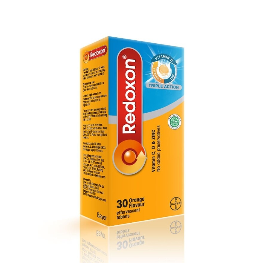 Redoxon Triple Action Vitamin C, D & Zinc Effervescent Orange 30’S