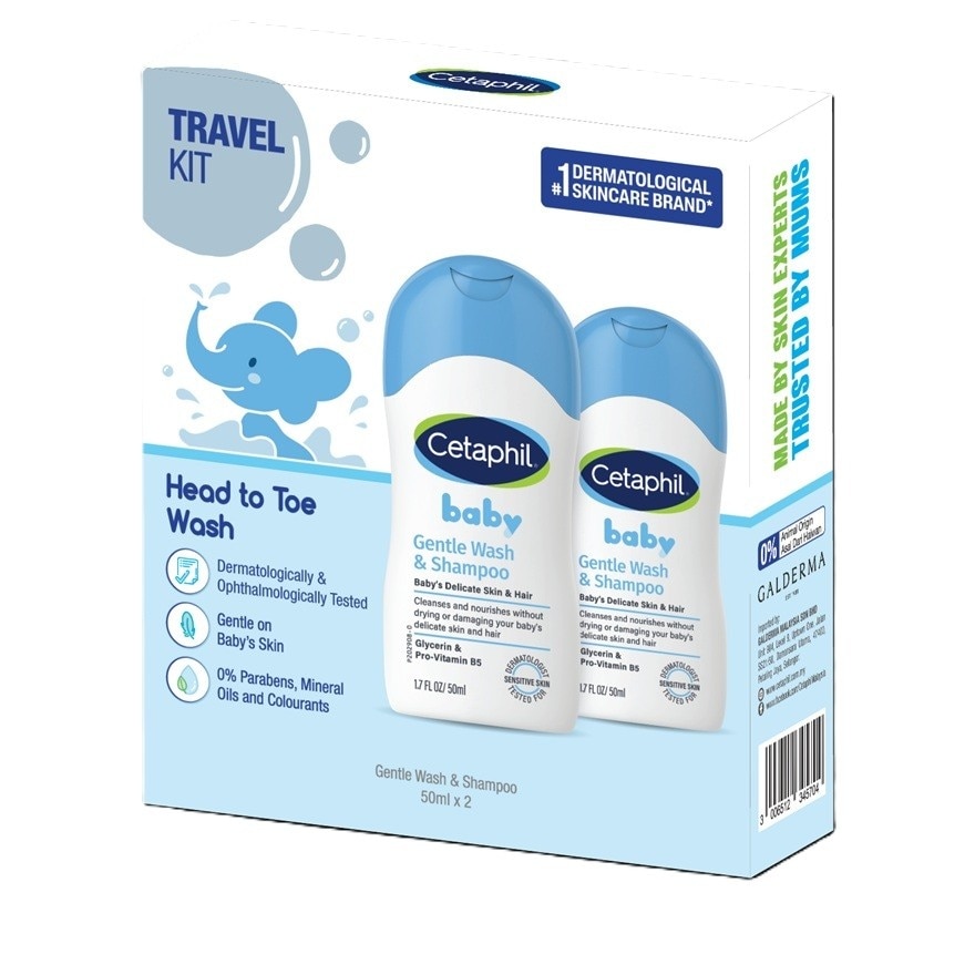 Baby Gentle Wash & Shampoo 50ML x 2