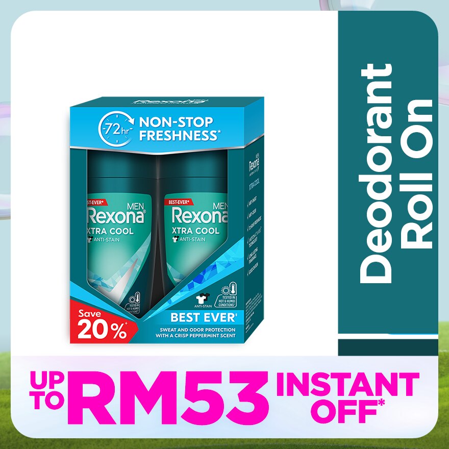 Men Xtra Cool Roll On 2x45ml