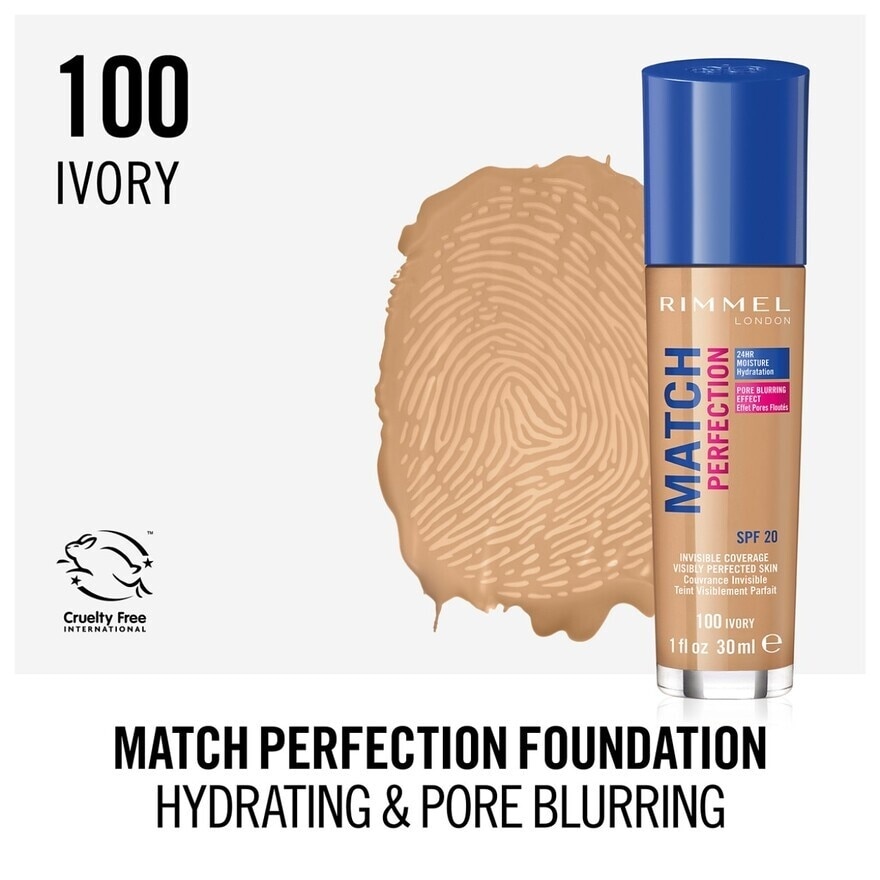 Match Perfection Foundation 100 Ivory 1's