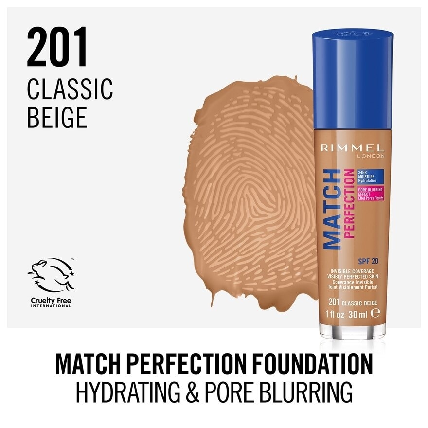 Match Perfection Foundation 201 Classic Beige 1's