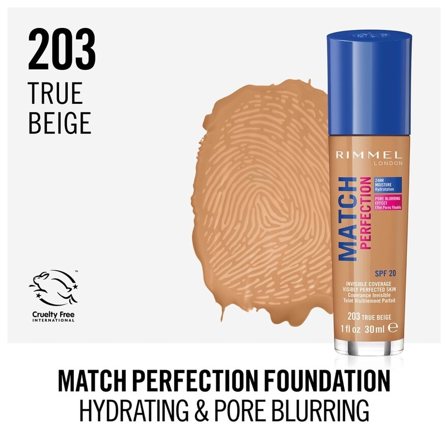 Match Perfection Foundation 203 True Beige 1's