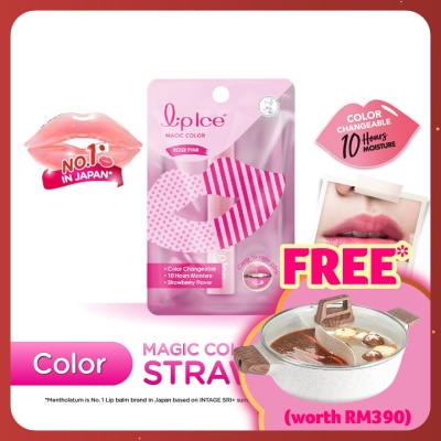 MENTHOLATUM LIPCARE Magic Color Rose Pink Strawberry 2g