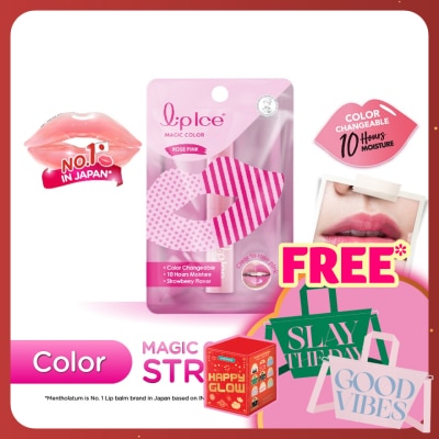 MENTHOLATUM LIPCARE Magic Color Rose Pink Strawberry 2g