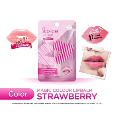 MENTHOLATUM LIPCARE Magic Color Rose Pink Strawberry 2g