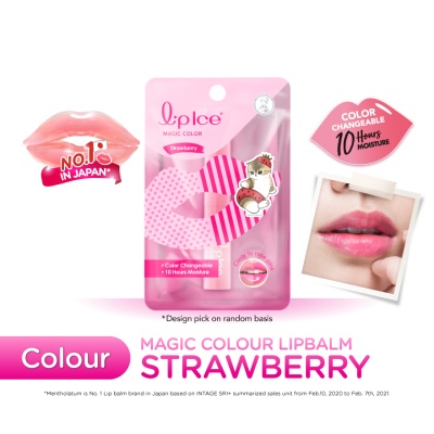 MENTHOLATUM LIPCARE - Magic Color (Mofusand) Rose Pink Strawberry 2g (Design pick on random basis) image
