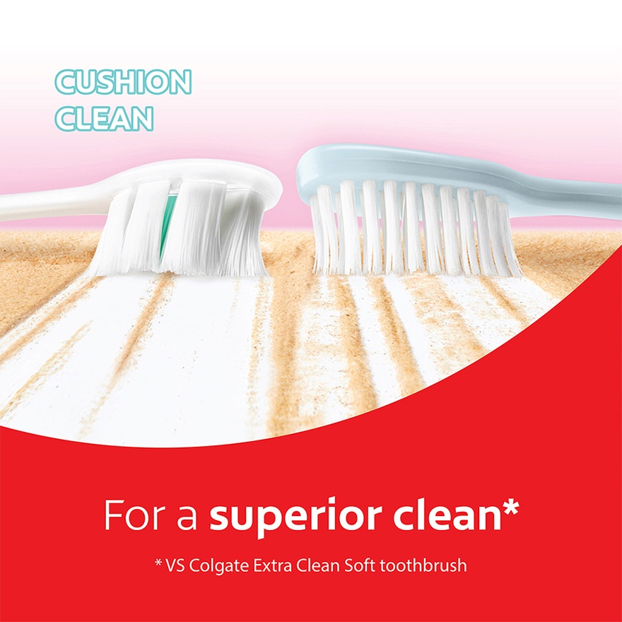 Colgate Cushion Clean Charcoal Super Dense Fluffy Thin Toothbrush 2s image