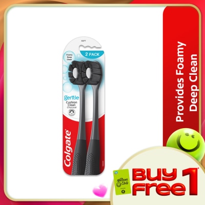 COLGATE - Colgate Cushion Clean Charcoal Super Dense Fluffy Thin Toothbrush 2s