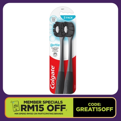 COLGATE Cushion Clean Charcoal Toothbrush 2s