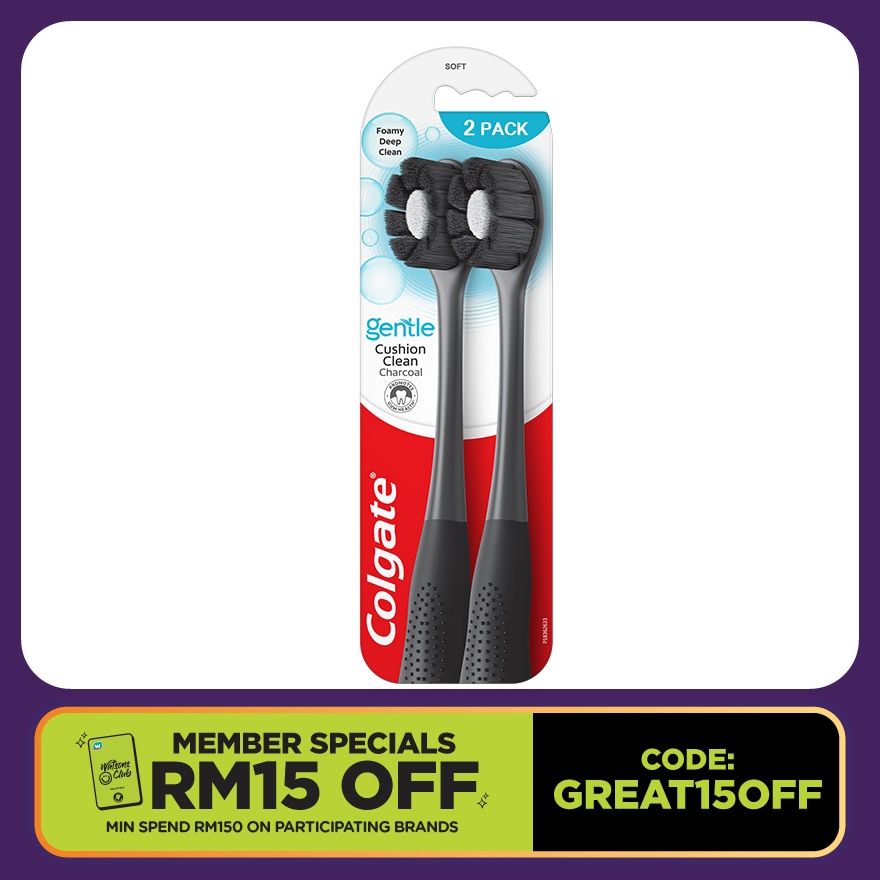 Cushion Clean Charcoal Toothbrush 2s