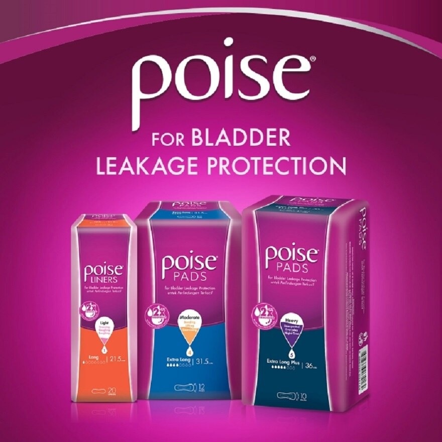 Pads Incontinence Extra Long Non Wing 31.5cm 12s - Moderate Bladder/Urine Leakage Protection