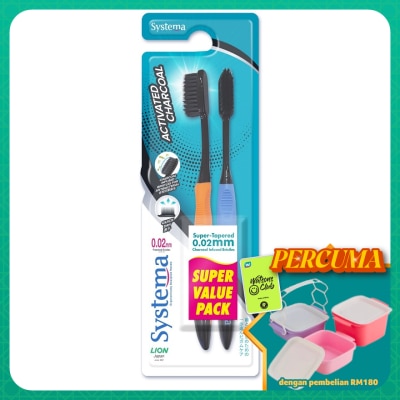 SYSTEMA - Activated Charcoal Toothbrush 2s