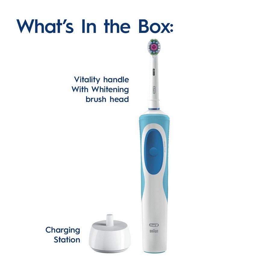 Power Toothbrush Vitality 3D White Handle 1s
