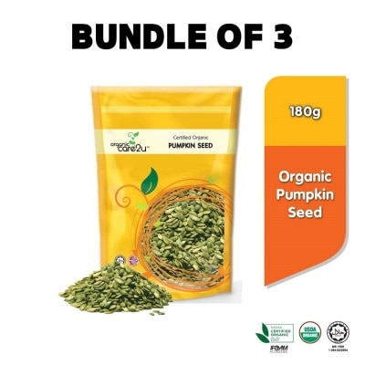 ORGANIC CARE2U Organic Pumpkin Seed (180g x 3 Packs)