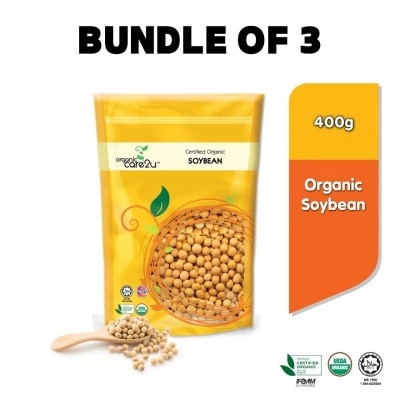 ORGANIC CARE2U Organic Soya Bean (400g x 3 Packs)