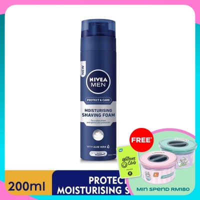 NIVEA FOR MEN Protect & Care Moisturising Shaving Foam 200ml