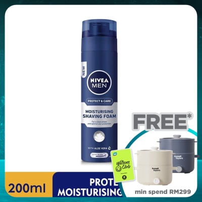 NIVEA FOR MEN Protect & Care Moisturising Shaving Foam 200ml