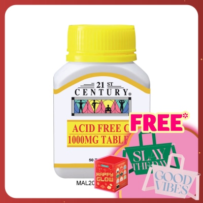 21ST CENTURY Acid Free C 1000mg Acid Free C 50's