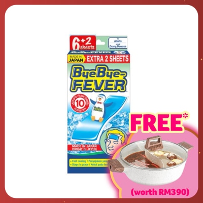 BYE BYE FEVER Adult 6's + 2's - Cooling Gel Sheet