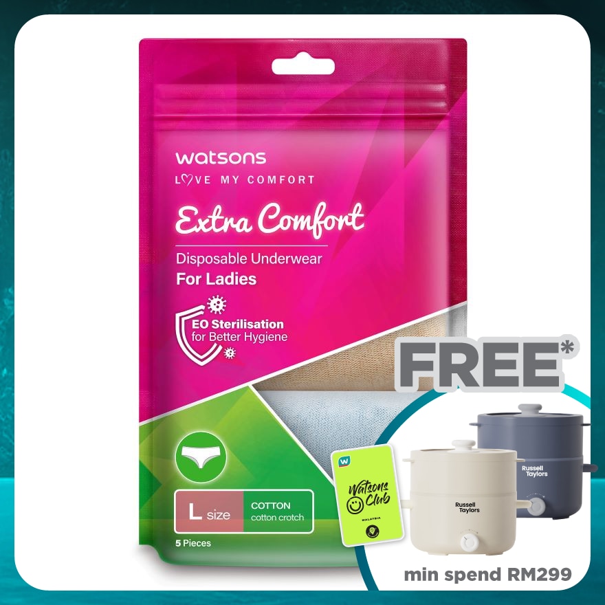 extra comfort disposable underwear cotton ladies L