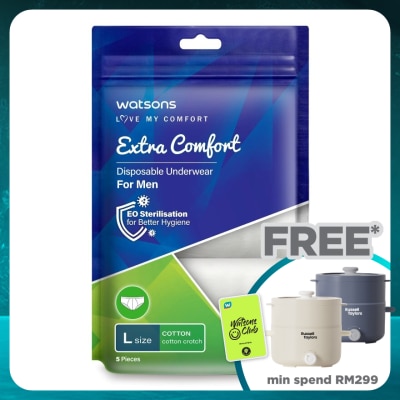 WATSONS extra comfort disposable underwear cotton men L