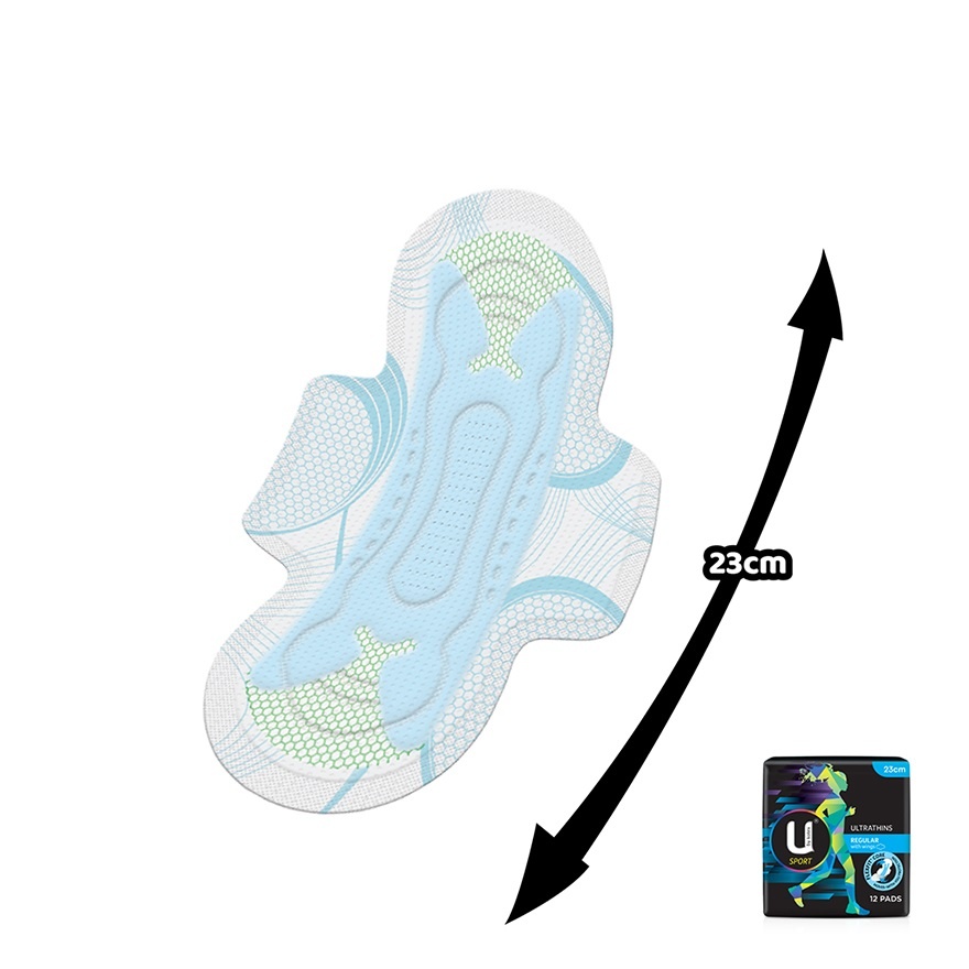 Sport Ultrathin Regular Wing Pad 23cm (12s) Super absorbent sanitary pad against leak image