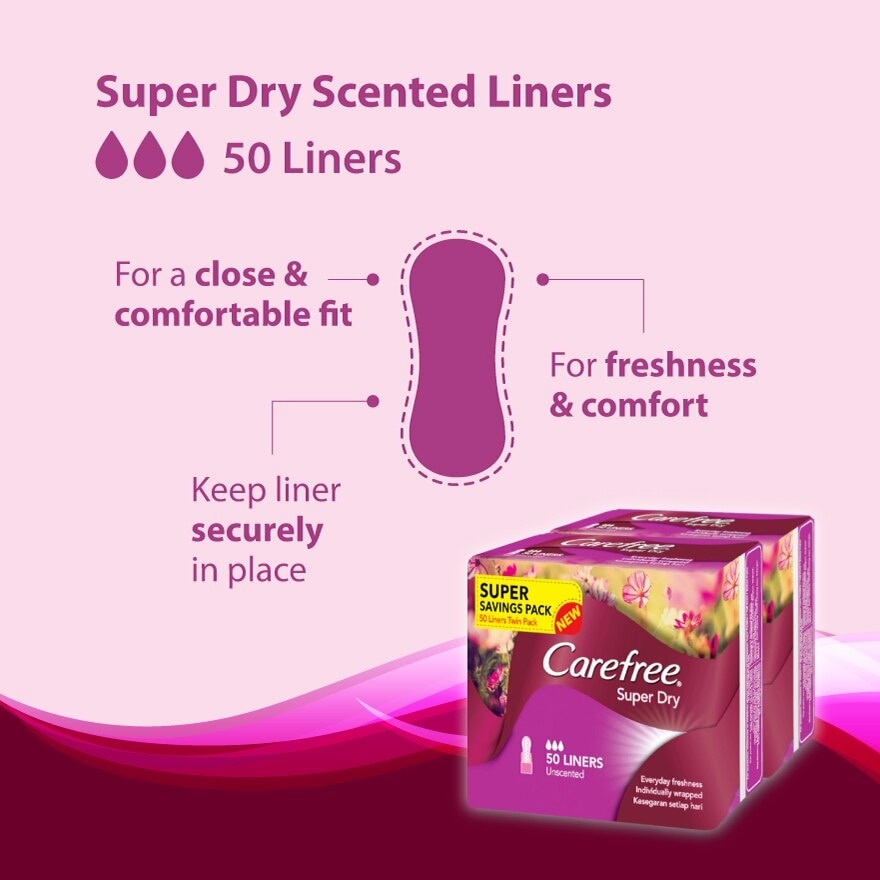 Super Dry Unscented Liners 2 x 50's