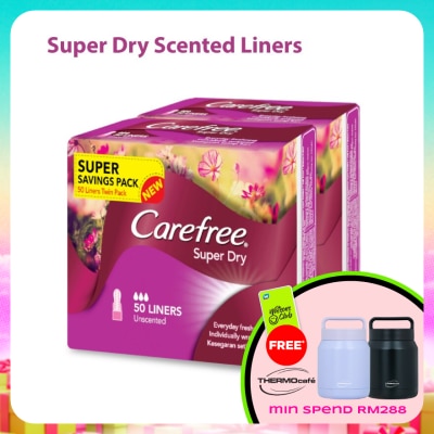 CAREFREE - Super Dry Unscented Liners 2 x 50's