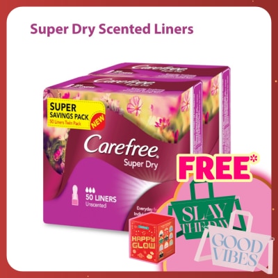 CAREFREE Super Dry Unscented Liners 2 x 50's