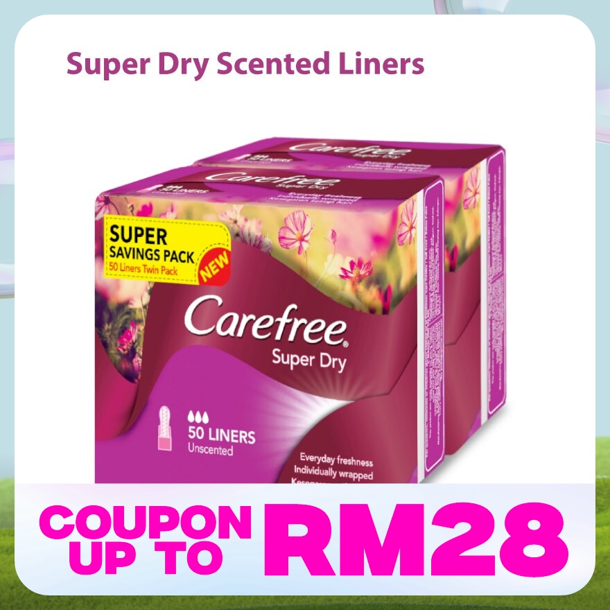 Super Dry Unscented Liners 2 x 50's