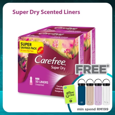 CAREFREE Super Dry Unscented Liners 2 x 50's