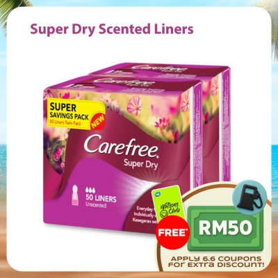 CAREFREE - Super Dry Unscented Liners 2 x 50's