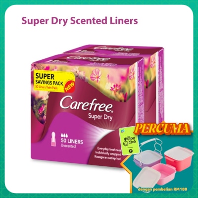 CAREFREE - Super Dry Unscented Liners 2 x 50's