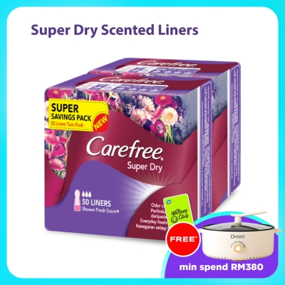 CAREFREE - Super Dry Shower Fresh Scent Liners 2x50s image