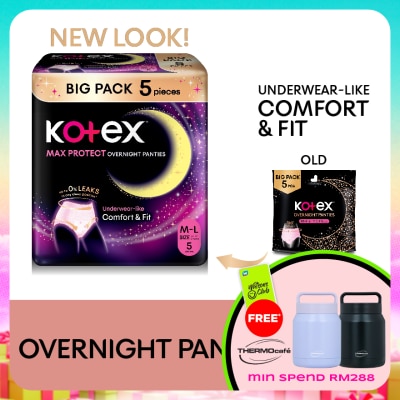 KOTEX - Overnight Panties M-L (5s) - Period Panties with 360⁰ Anti-Leakage Protection Disposable