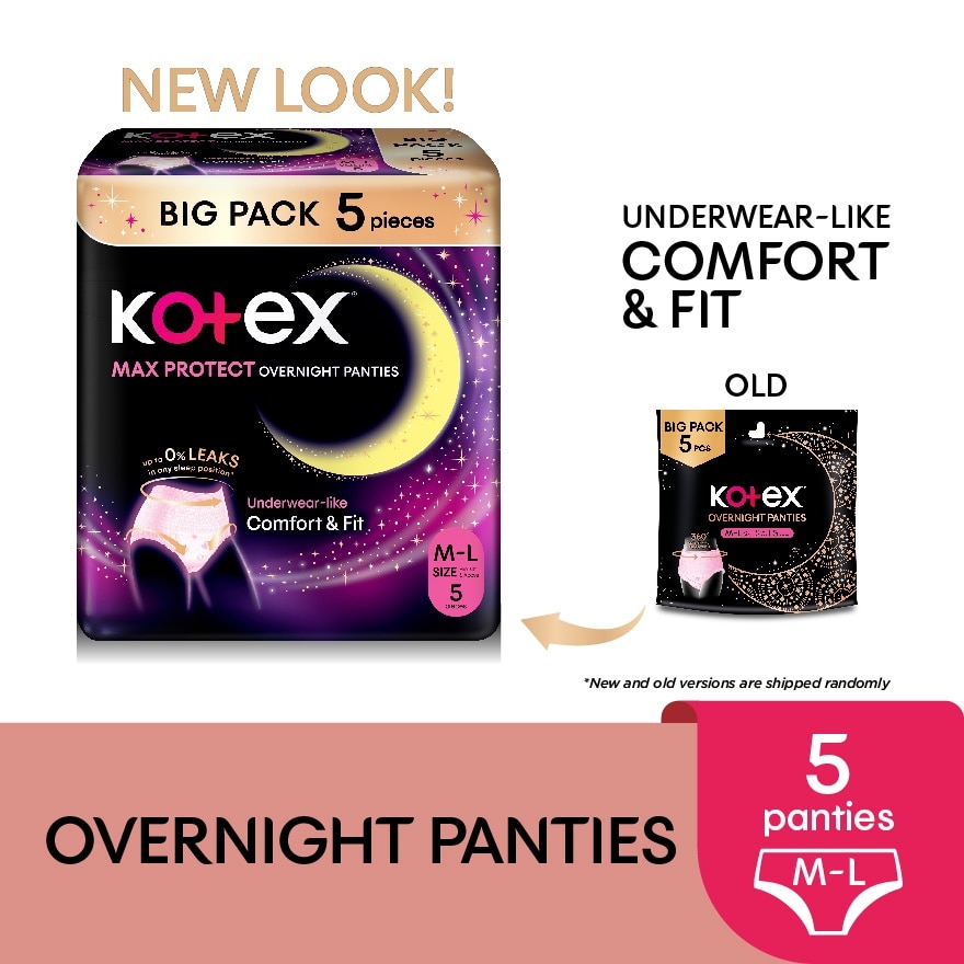 Overnight Panties M-L (5s) - Period Panties with 360⁰ Anti-Leakage Protection Disposable