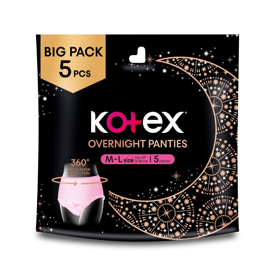 Overnight Panties M-L (5s) - Period Panties with 360⁰ Anti-Leakage Protection Disposable