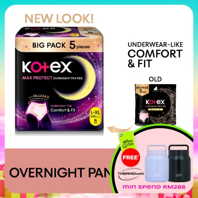 KOTEX - Overnight Panties L-XL (5s) - Period Panties with 360⁰ Anti-Leakage Protection Disposable