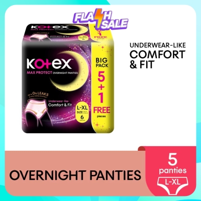 KOTEX Overnight Panties L XL (5s) Period Panties with 360⁰ Anti Leakage Protection Disposable image