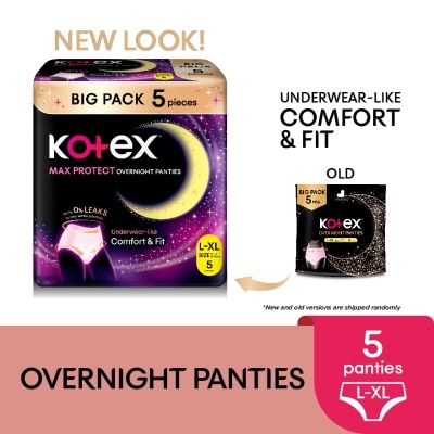 KOTEX Overnight Panties L-XL (5s) - Period Panties with 360⁰ Anti-Leakage Protection Disposable