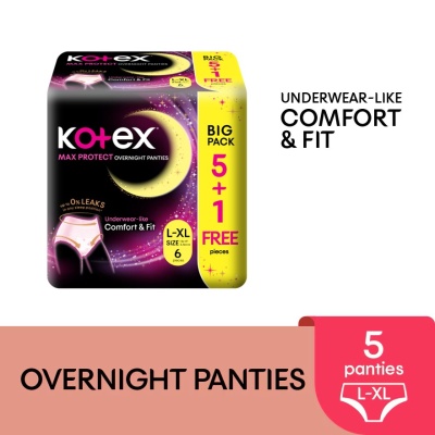 KOTEX - Overnight Panties L-XL (5s) - Period Panties with 360⁰ Anti-Leakage Protection Disposable image