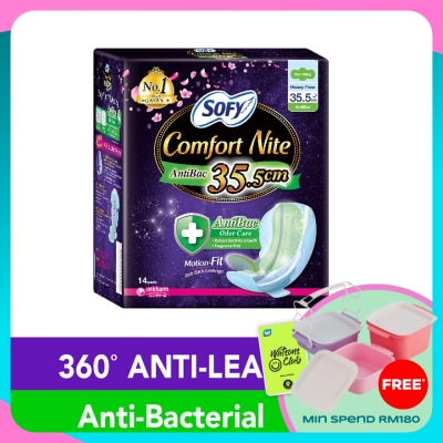 SOFY Comfort Nite Body  Antibac Slim Wing 35.5cm 14S