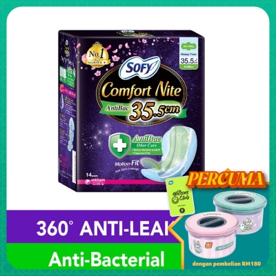 SOFY Comfort Nite Body  Antibac Slim Wing 35.5cm 14S
