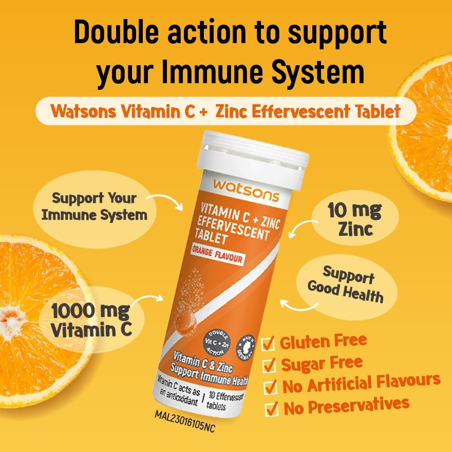 Effervescent Vitamin C + Zinc  10's