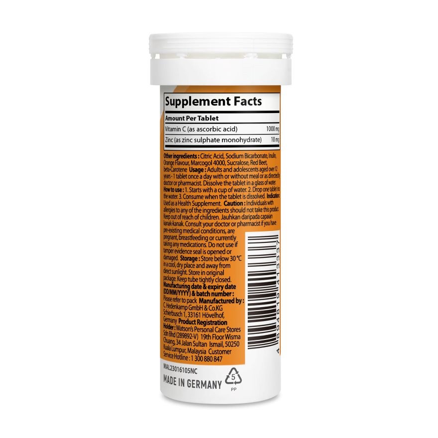 Effervescent Vitamin C + Zinc 10's image