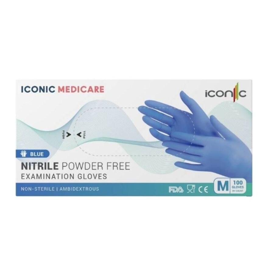 Nitrile Examination Gloves Blue M 100's